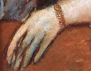 Edgar Degas Detail  of Portrait of Miss Lu oil painting